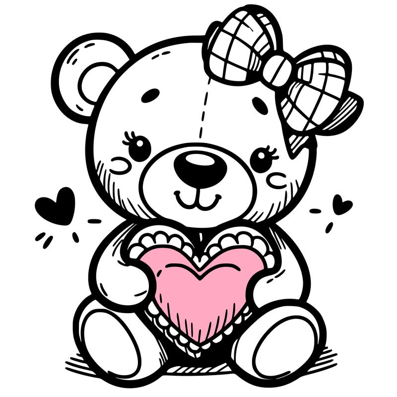 teddy bear hugging a heart