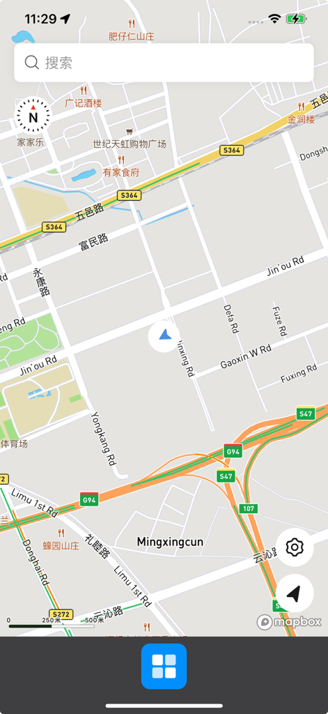 ZONTES Smart - Interfaccia mappa all'interno dell'app ZONTES Smart che mostra la posizione del veicolo e la navigazione urbana