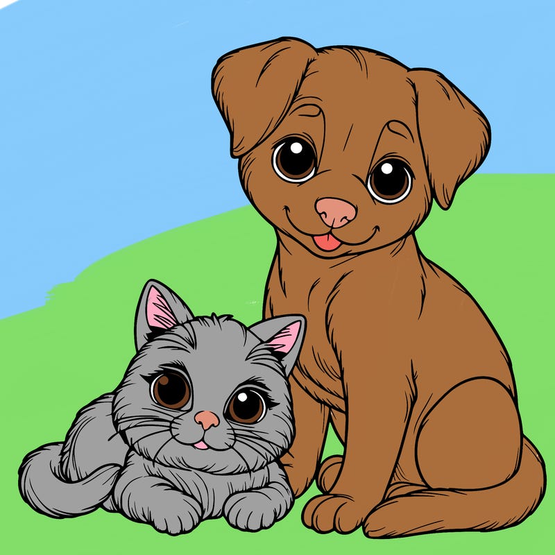 realistic cat and dog