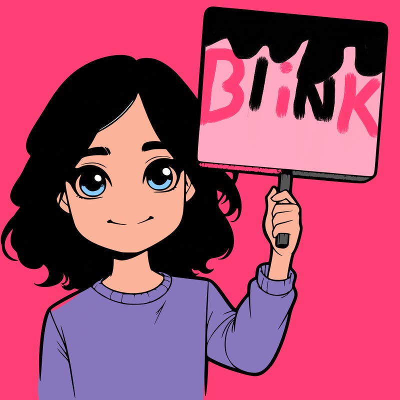 realistic girl holding up a sign