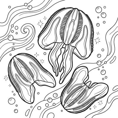 Explore the captivating beauty of the deep sea with this serene Comb Jellies coloring page. Designed specifically for seniors, it features clear, bold outlines for a relaxing and accessible creative experience.