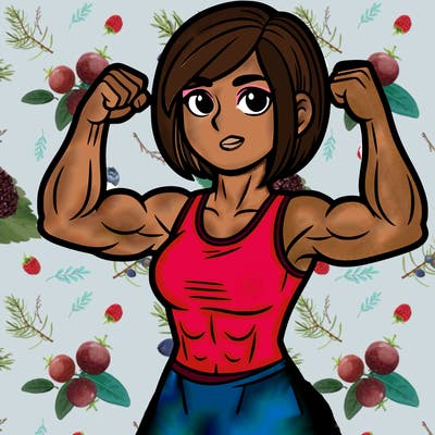 girl with muscle and short hair