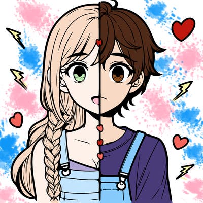 realistic girl boy split