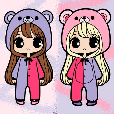 girl in a bear onesie