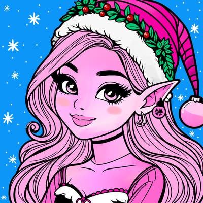 christmas girl elf realistic