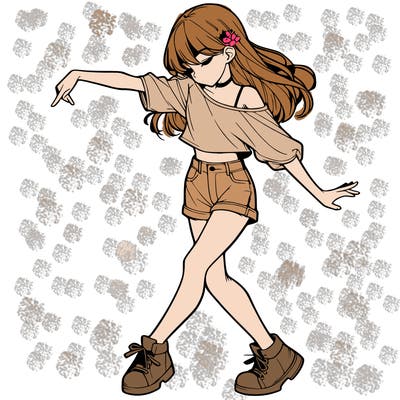 realistic girl danceing