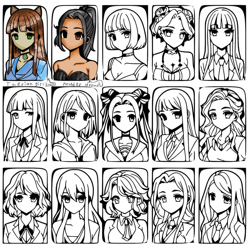 girls that look diffrent anime