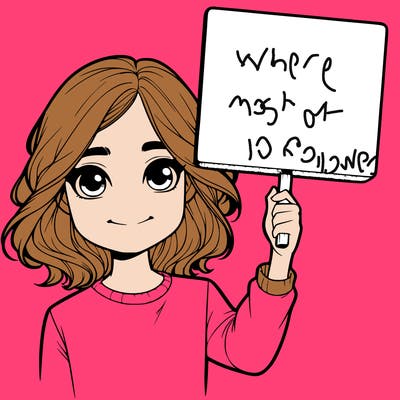 realistic girl holding up a sign