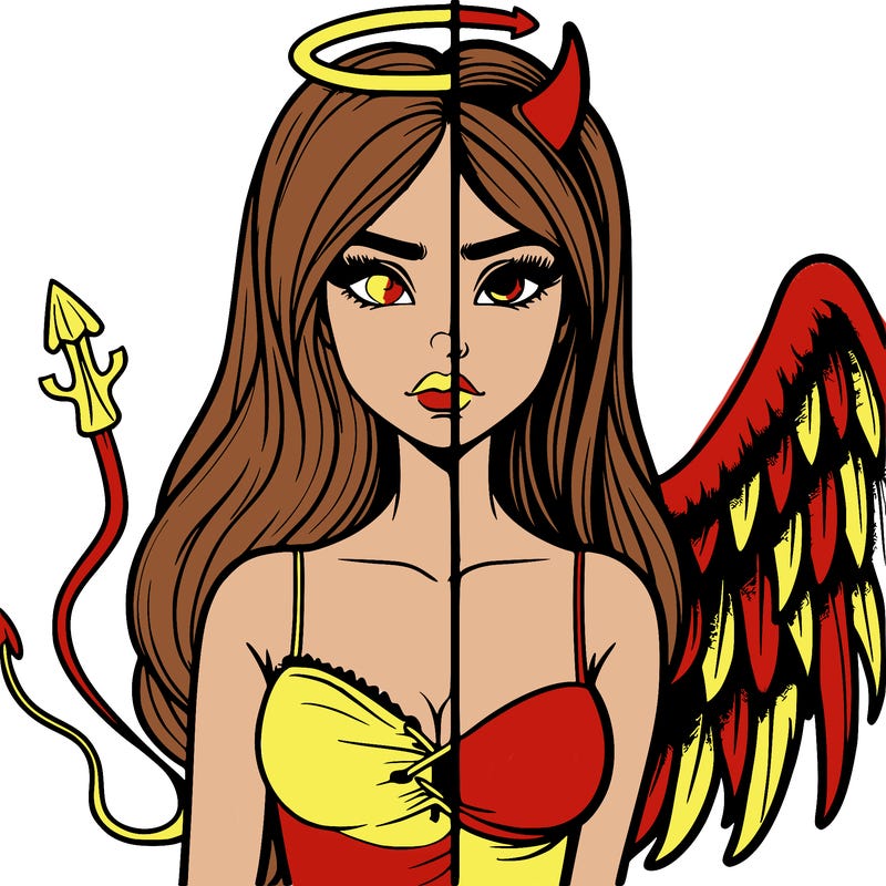 devil vs angel realistic girl