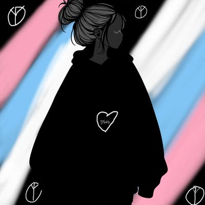 realistic girl with a oversized sweatshirt on and a bun