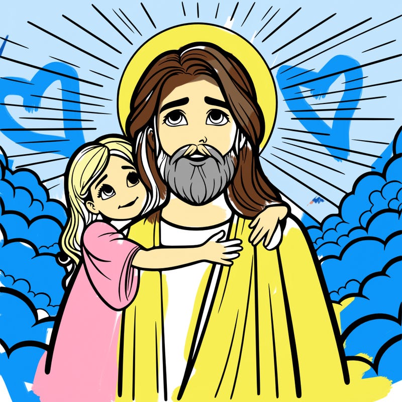 jesus and girl in heaven