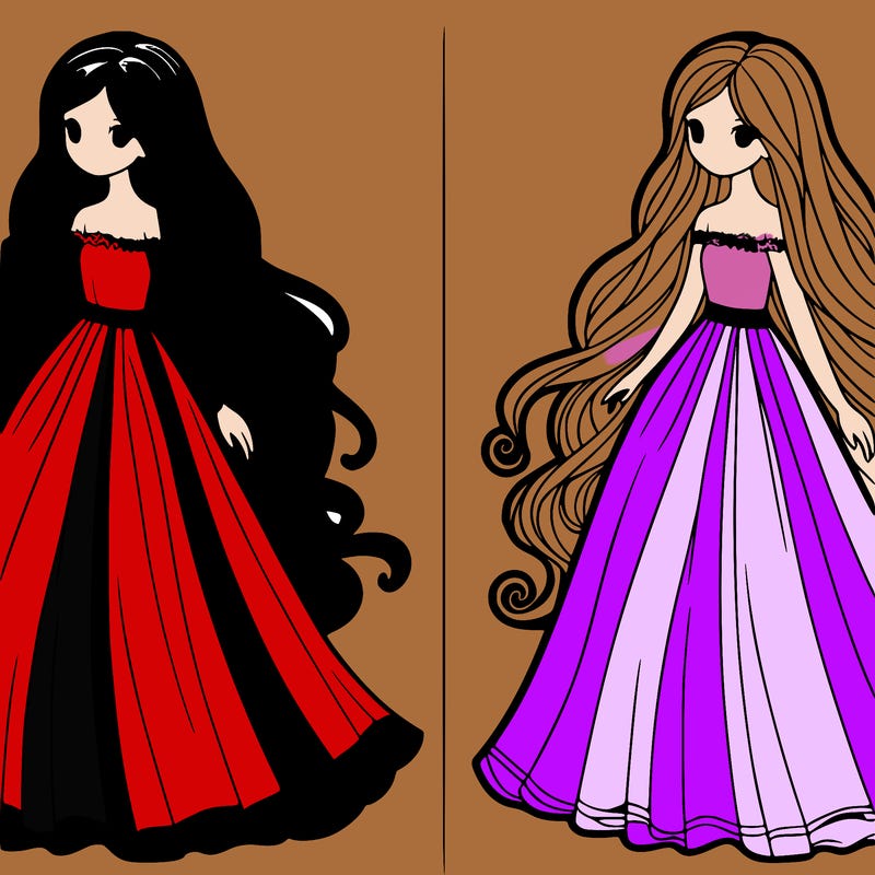 a beautiful girl with a long flowing dress