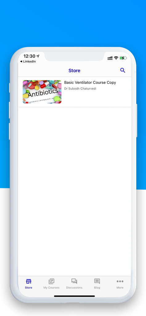 Clinical Guruji - Clinical Guruji app store interface displaying medical courses including a basic ventilator course