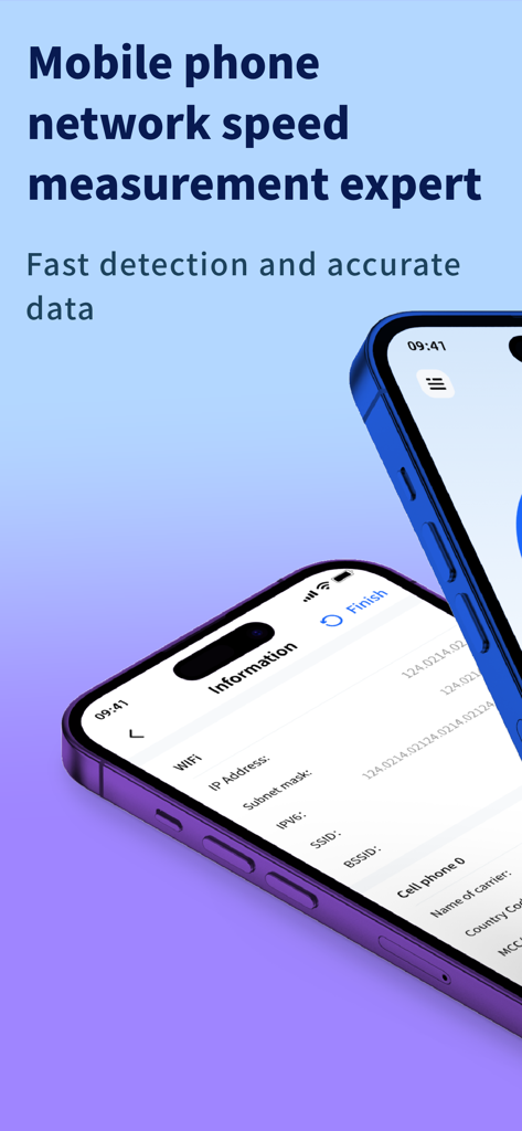 Speed Test - WIFI Analyser - Mobile phone network speed measurement expert app interface showing detailed wifi and network information