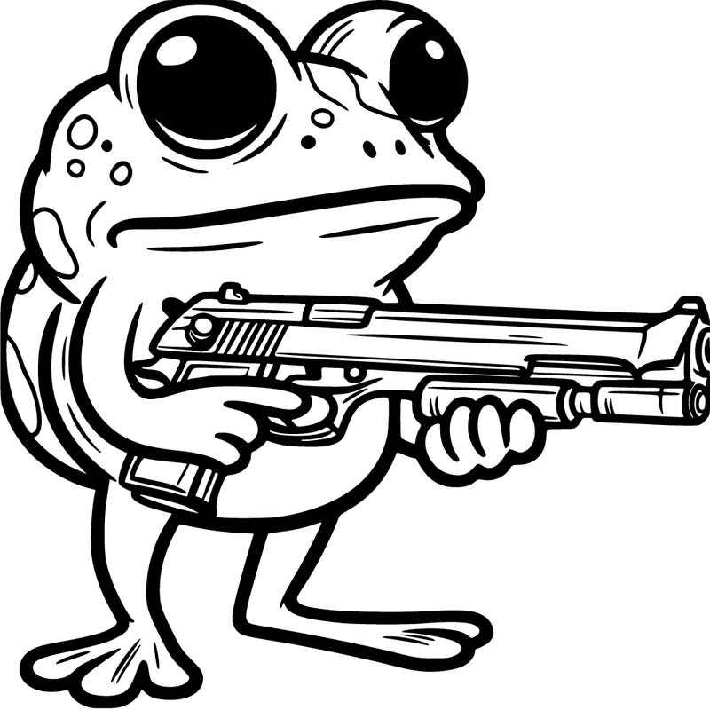 frog with a gun