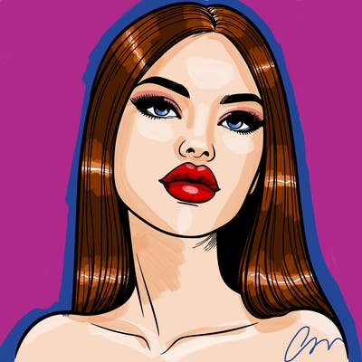 realistic woman with full lips