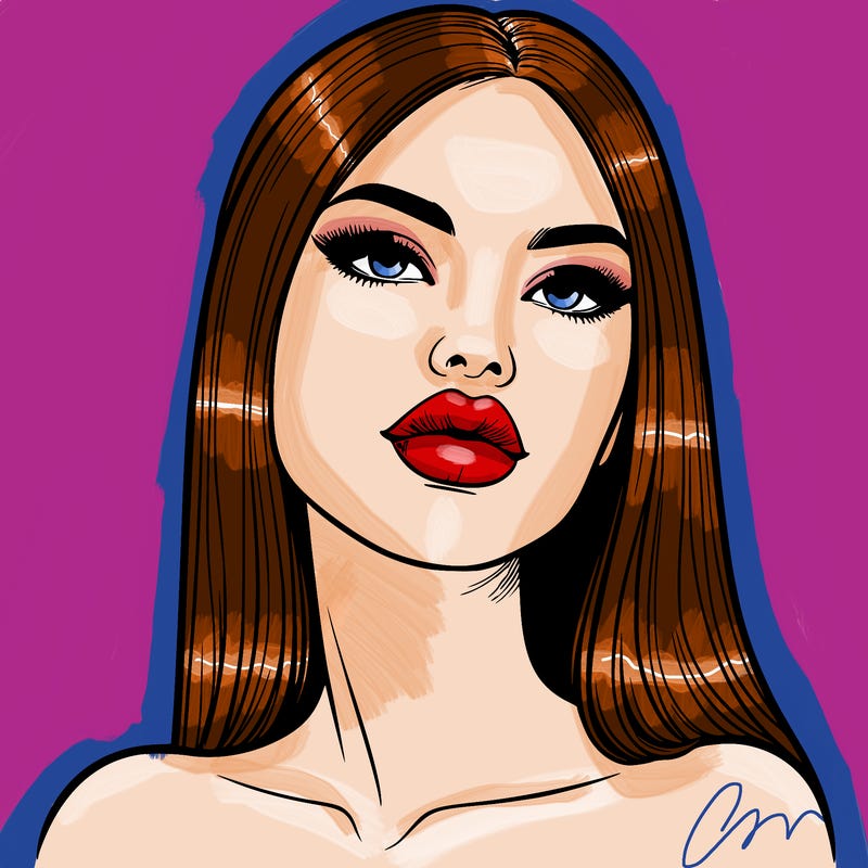 realistic woman with full lips