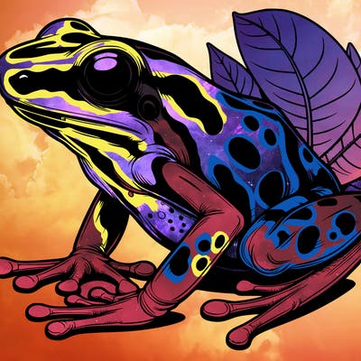 hyper realistic poison frog