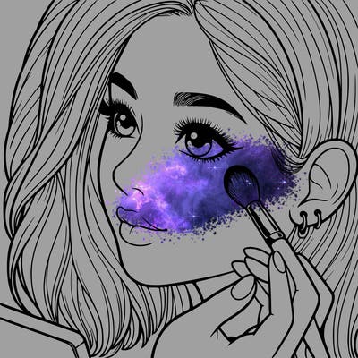 a realistic girl doing her makeup