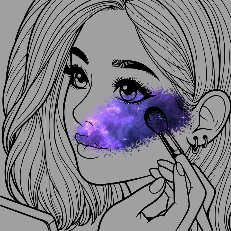 a realistic girl doing her makeup