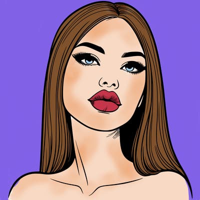 realistic woman with full lips