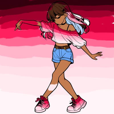 realistic girl danceing