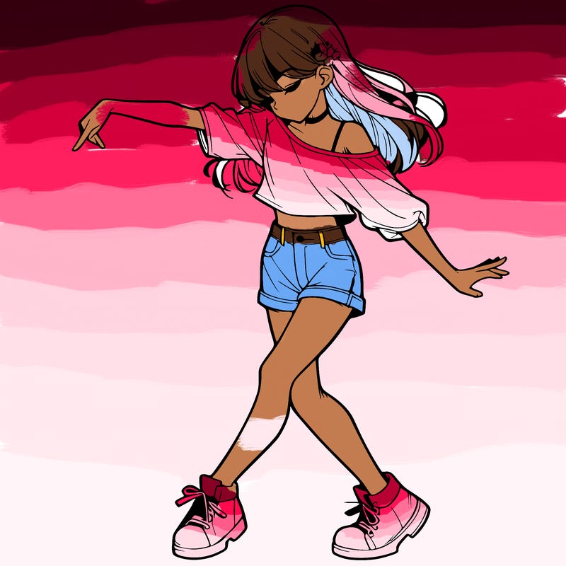 realistic girl danceing