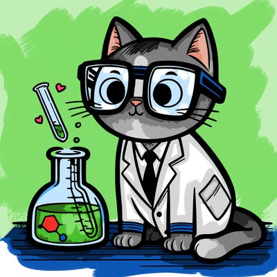 scientist cat