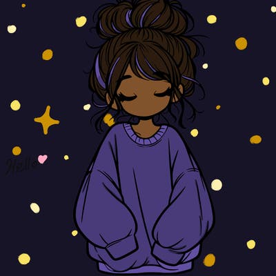 girl with baggy sweatshirt and messy bun