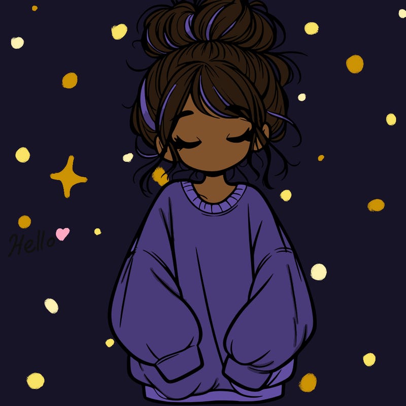 girl with baggy sweatshirt and messy bun