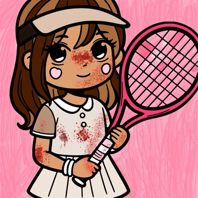 girl holding tennis racket