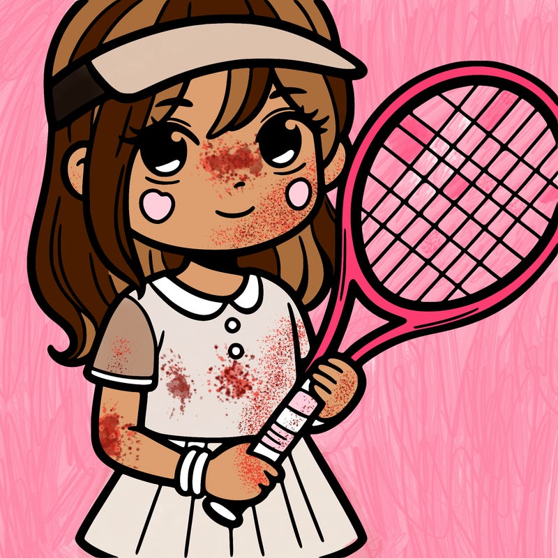 girl holding tennis racket