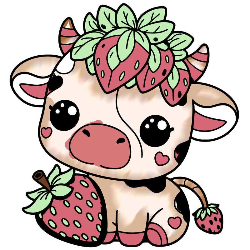 cute strawberry cow
