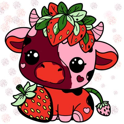 cute strawberry cow