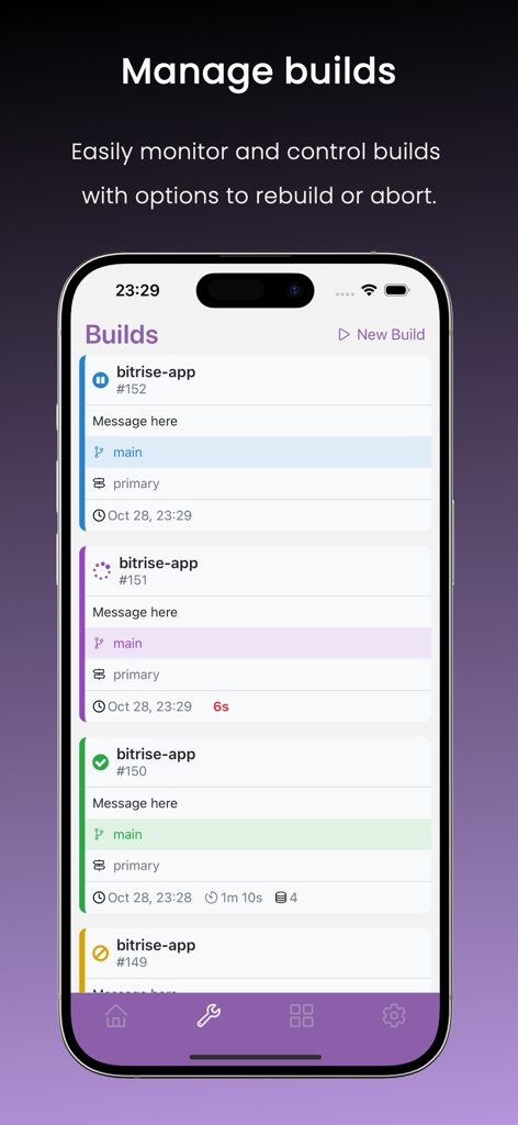 BuildRise - Bitrise client - Developer Tools App | MWM