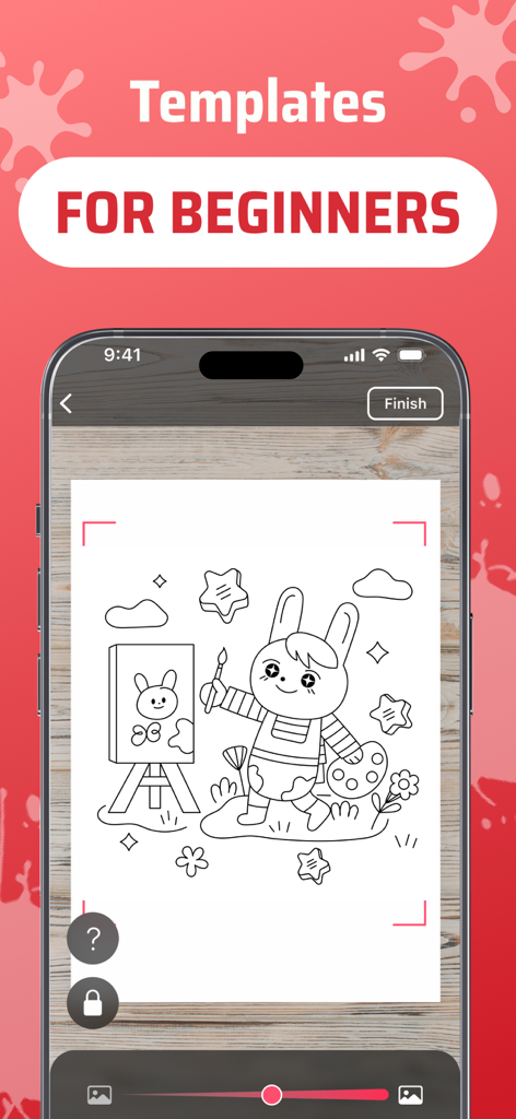 AR Drawing Sketch App: ArtEasy - AR Drawing app interface showing easy templates for beginners featuring a cute cartoon bunny