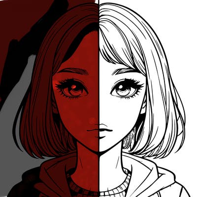 split realistic girl