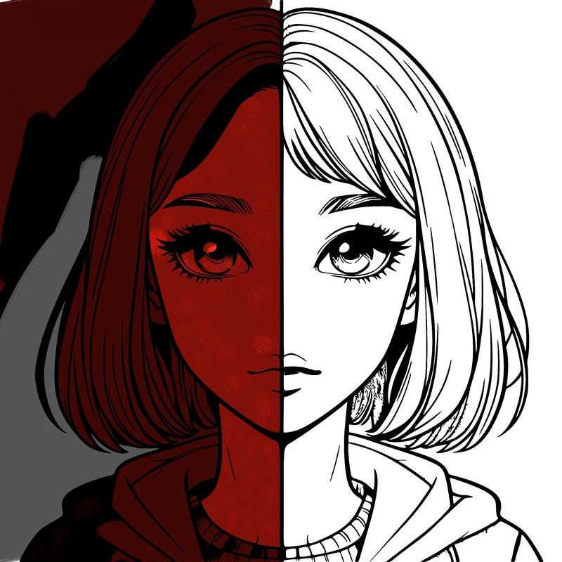 split realistic girl