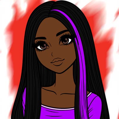 realistic girl with straight and long hair