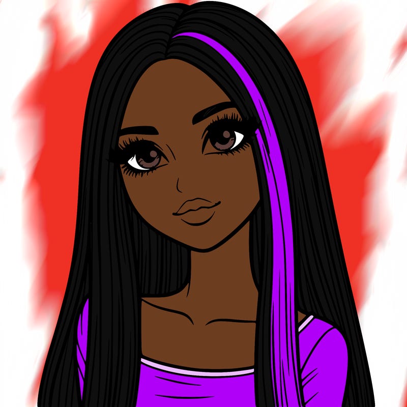 realistic girl with straight and long hair