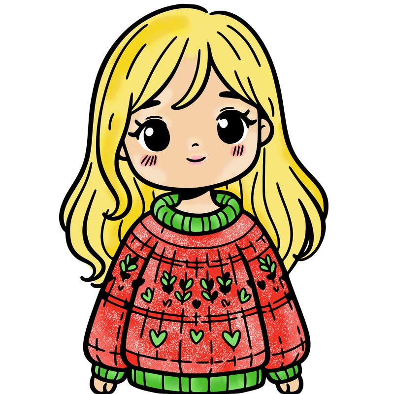 girl in sweater with long sleeves