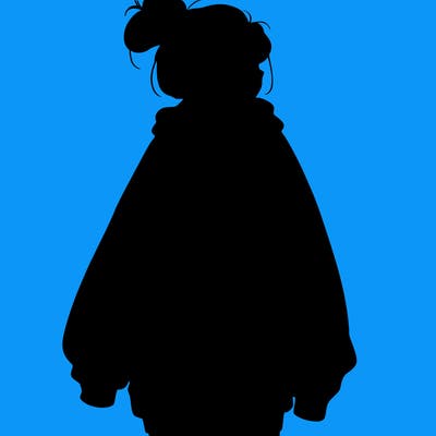 realistic girl with a oversized sweatshirt on and a bun