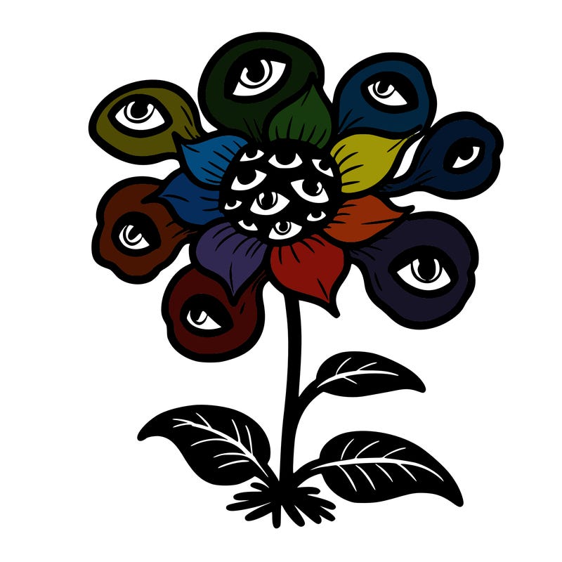 creepy flower with multiple eyes