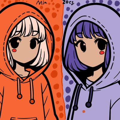 a girl with a hoodie