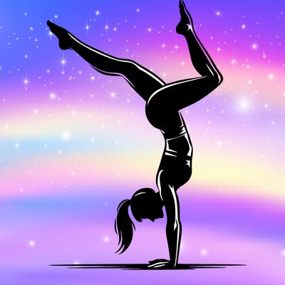 female handstand siluete