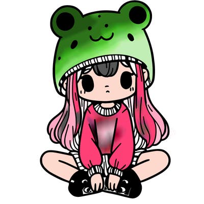 a girl wearing a frog hat and some frog socks