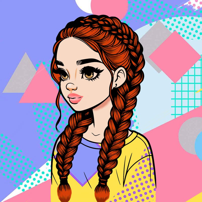 realistic girl with braids