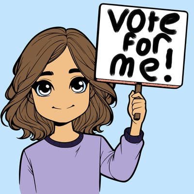 realistic girl holding up a sign