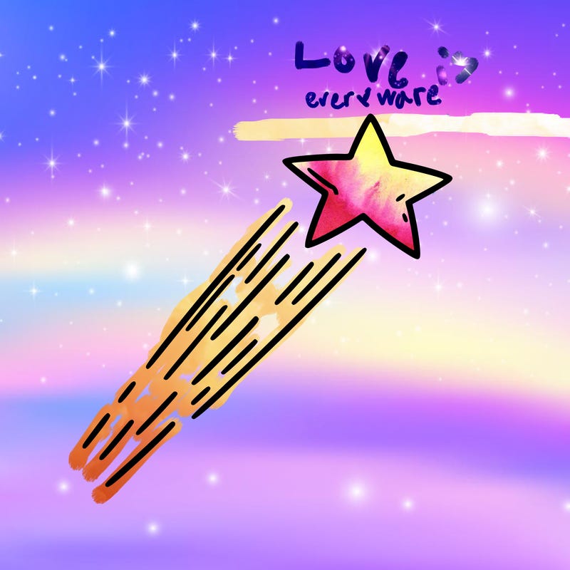 a shooting star in the sky