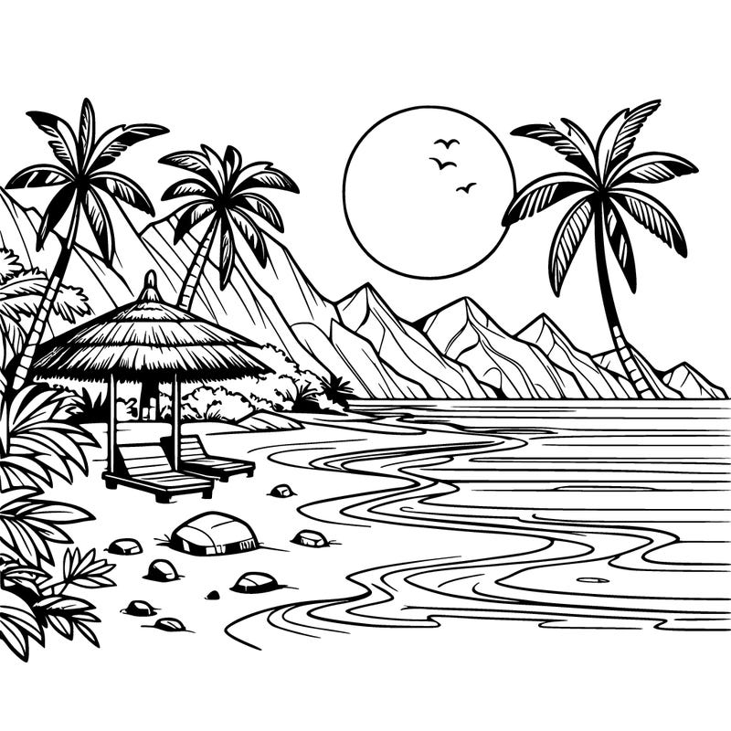 realistic beach